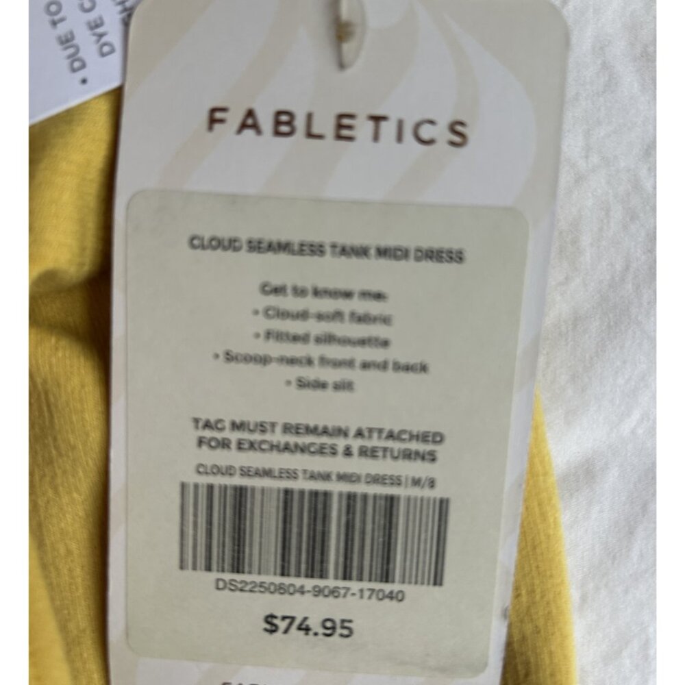 NWT Fabletics Yellow Cloud Seamless Midi Dress - M - Picture 8 of 9